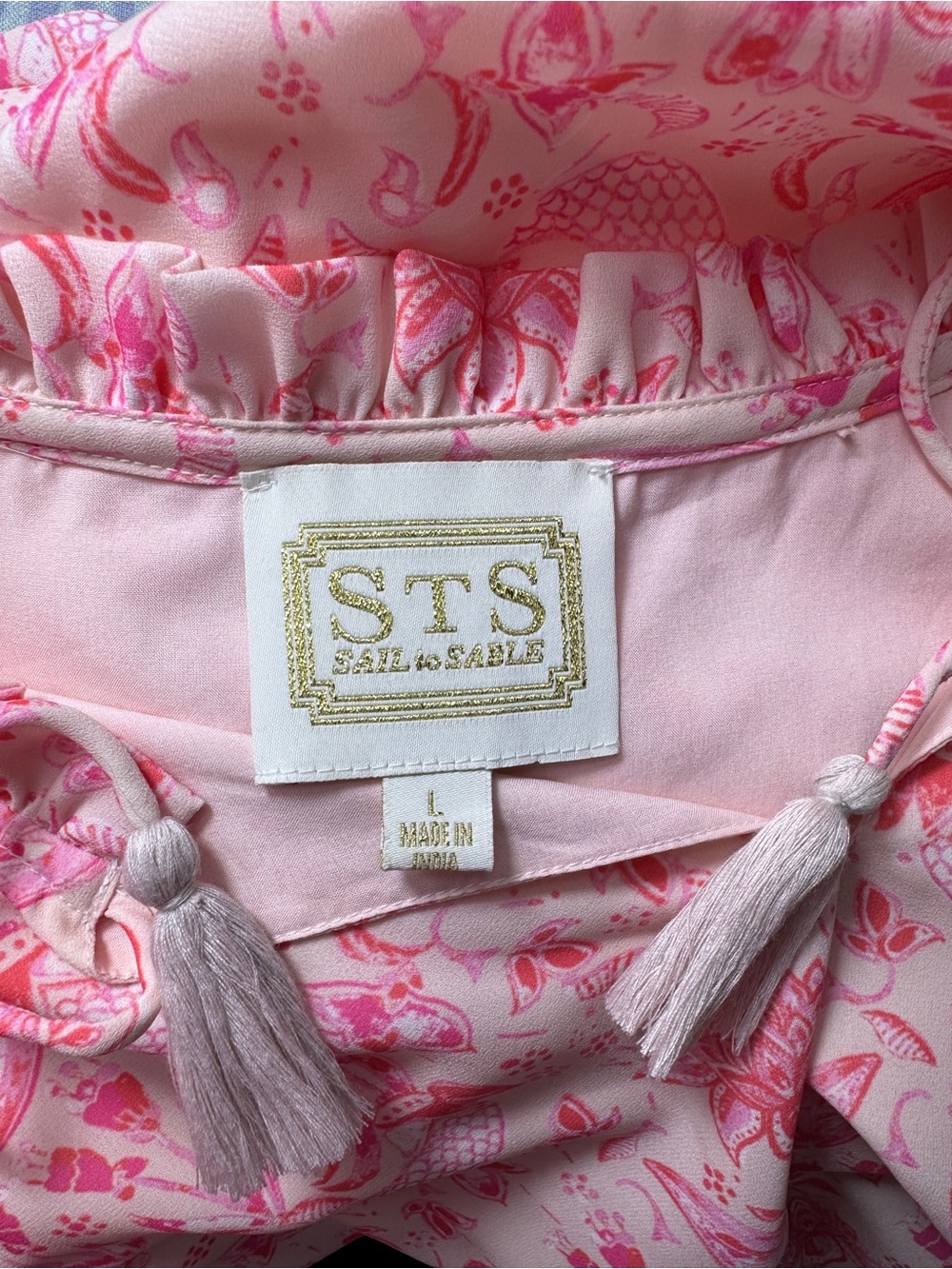 Sail to Sable Pink Floral Smocked Waist Midi/Maxi Dress Large MSRP $169 - Picture 1 of 8